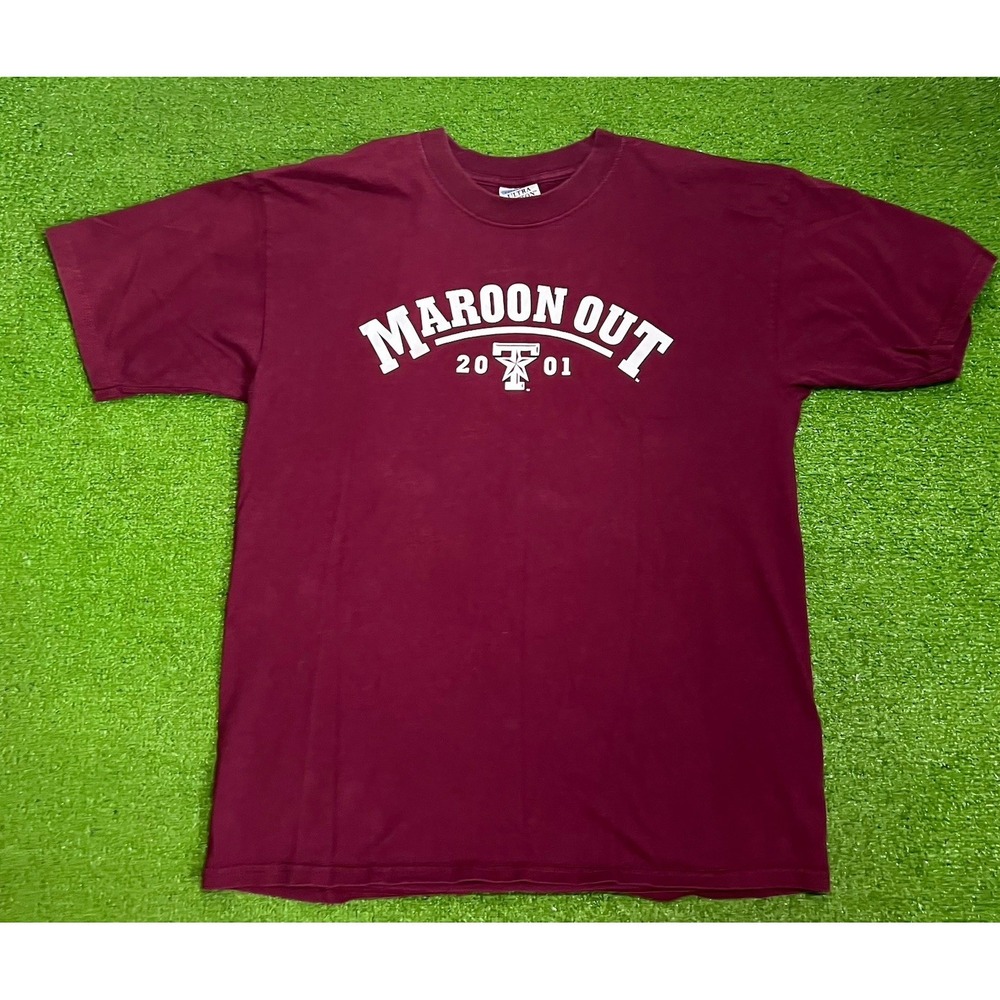 Vintage Texas A&M Shirt LG Y2K Aggie Maroon Out Tee Y2K Game Day Shirt